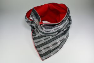 Knopfschal - Edelweiss rot