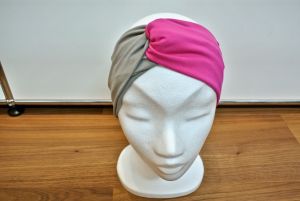 Knotenstirnband - pink/ grau